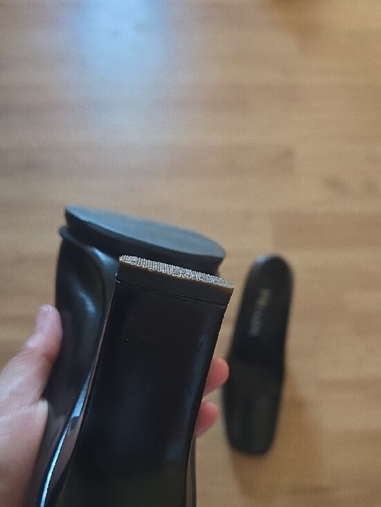 Prada Black Leather Square-Toe Heels